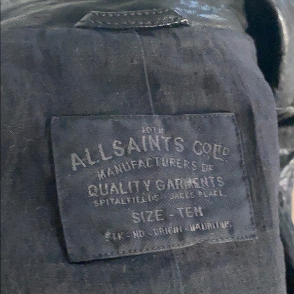 ALLSAINTS Black Leather Jacket. Small - Picture 14 of 15